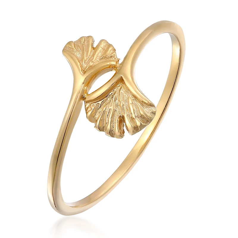 Ring Ginkgo Blatt Offen