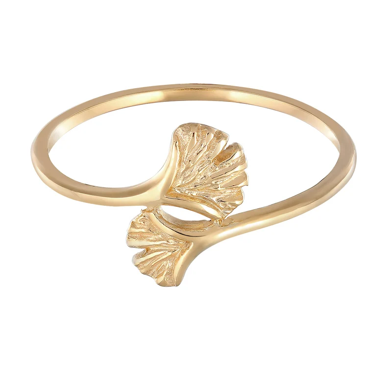 Ring Ginkgo Blatt Offen