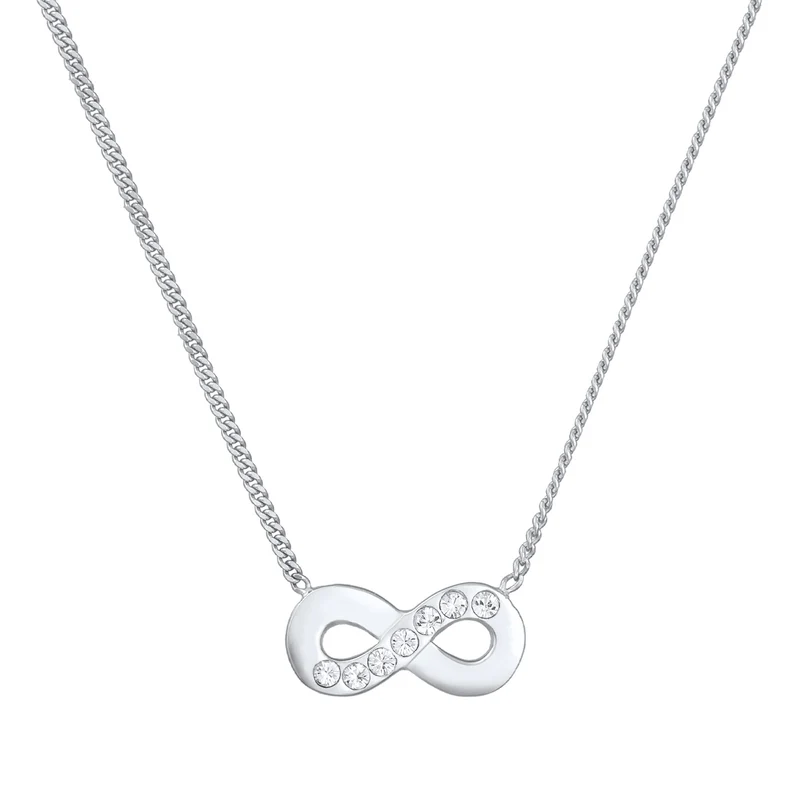 Halskette Infinity Anhänger | Mit Kristallen von Swarovski® (Weiß)