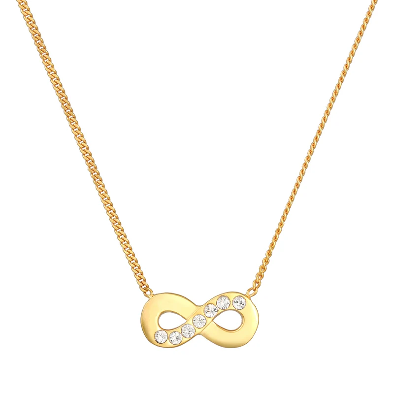 Halskette Infinity Anhänger | Mit Kristallen von Swarovski® (Weiß)