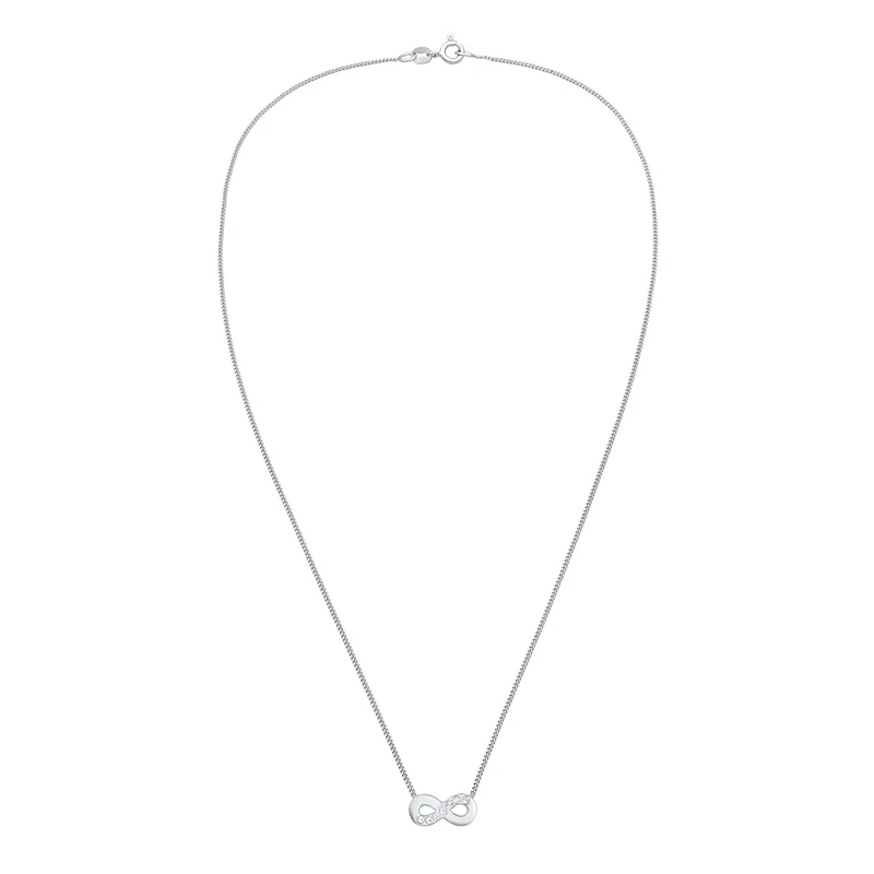 Halskette Infinity Anhänger | Mit Kristallen von Swarovski® (Weiß)