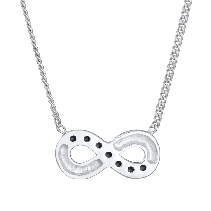 Halskette Infinity Anhänger | Mit Kristallen von Swarovski® (Weiß)