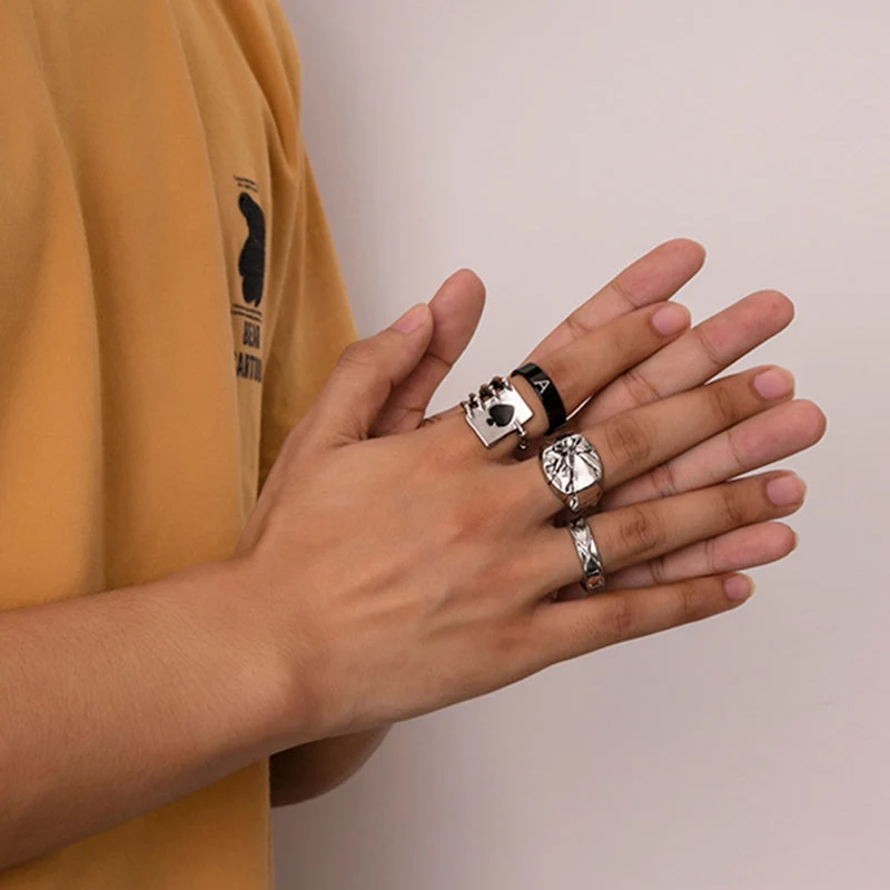 Vintage Großer Skelett Punk Siegelring