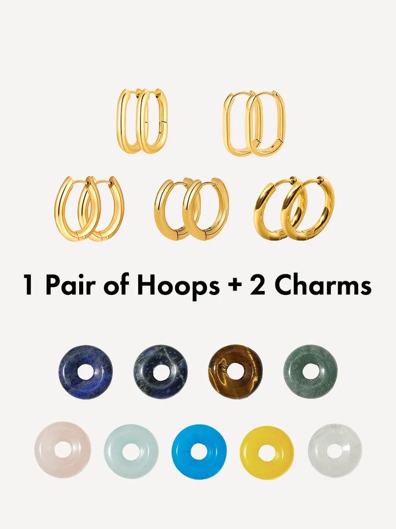 Bold Chic Hoops & Ohrring-Charms Bundle