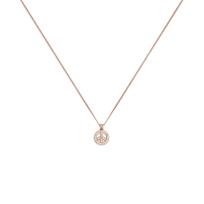 Halskette Peace | Zirkonia (Weiß)