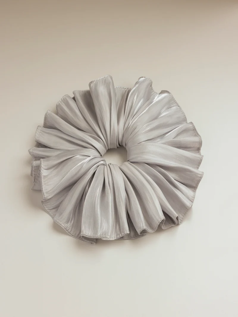 Delicate Wave Light Grey Scrunchie