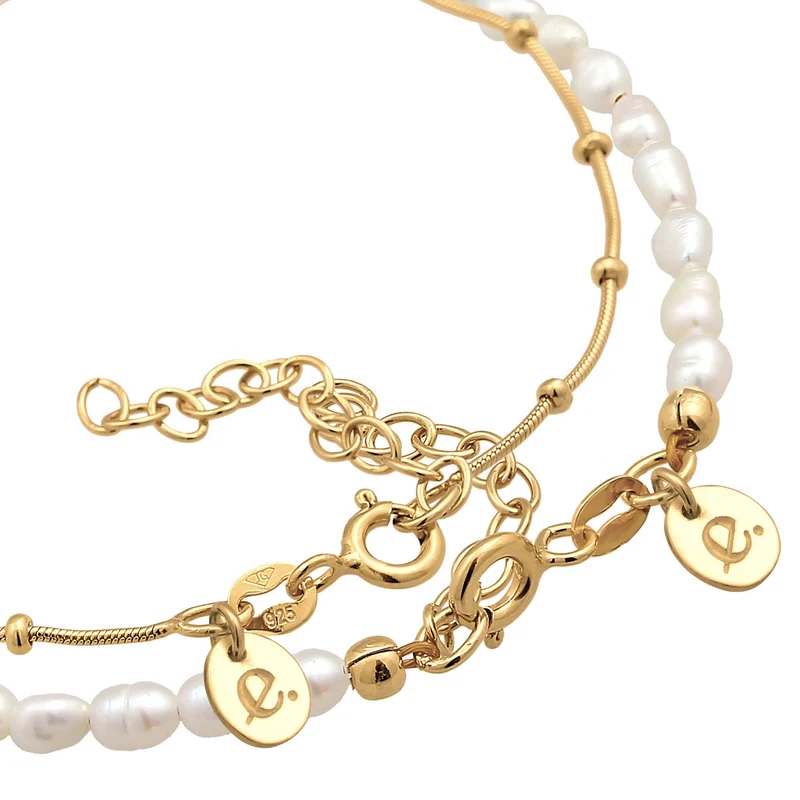 Armband Set Kugelkette | Süßwasserperle