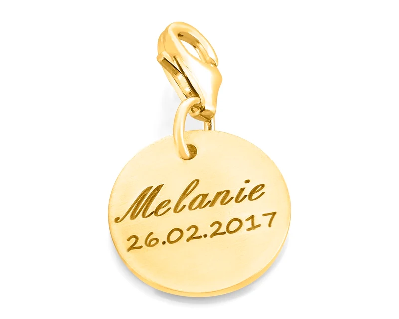 ANHÄNGER MIT NAMEN GOLD CHARM SCHMUCK MIT GRAVUR