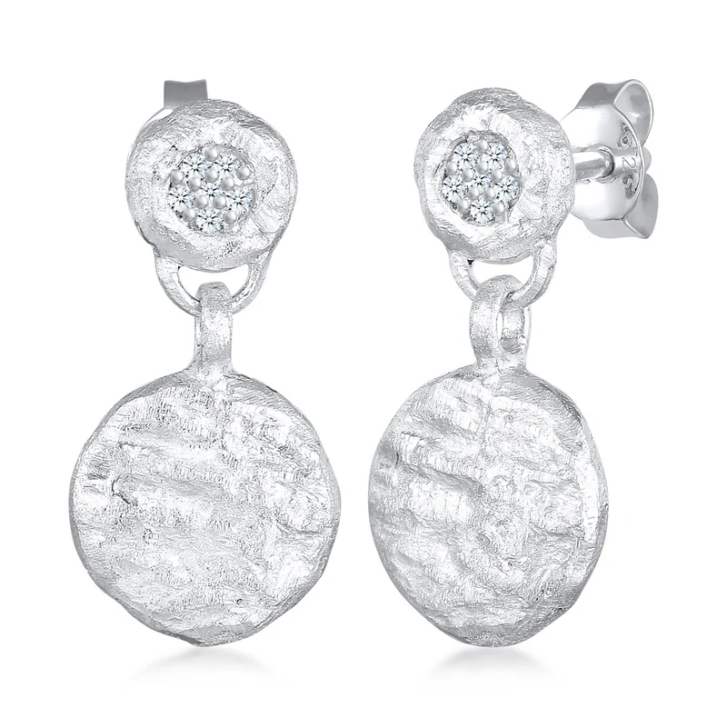 Diamanten (0.05 ct) Plättchen Vintage 925 Silber
