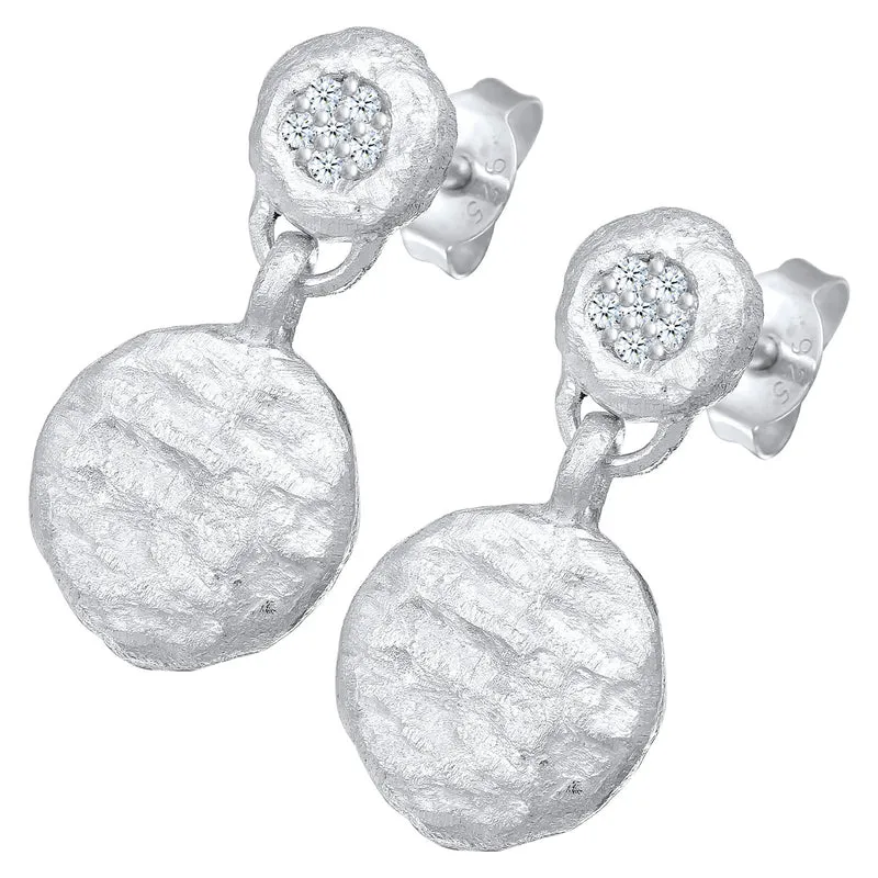 Diamanten (0.05 ct) Plättchen Vintage 925 Silber