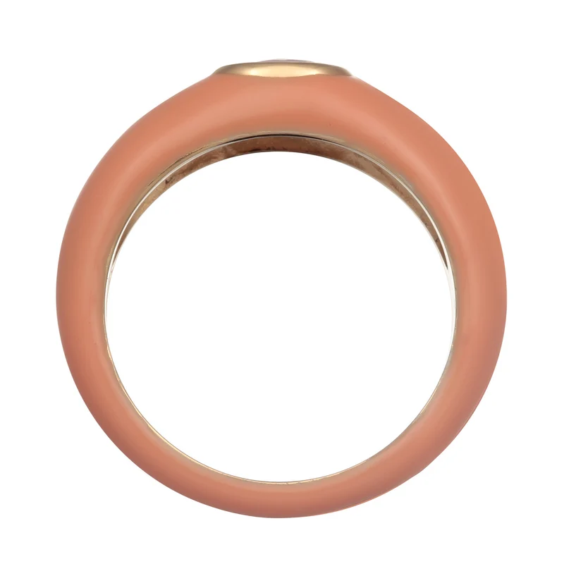 Solitär-Ring Oval | Emaille, Zirkonia (Grün)
