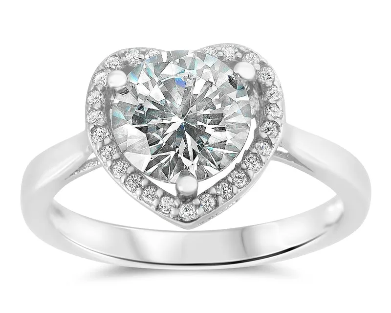 SILBERRING MIT HERZ, VERLOBUNGSRING GRAVUR, RING HEIRATSANTRAG