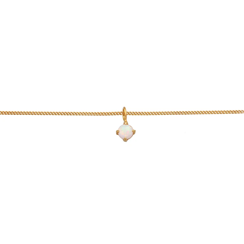 Choker Solitär | Opal (Weiß)