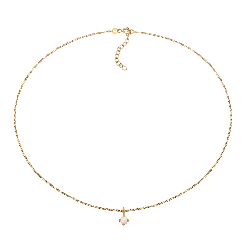 Choker Solitär | Opal (Weiß)