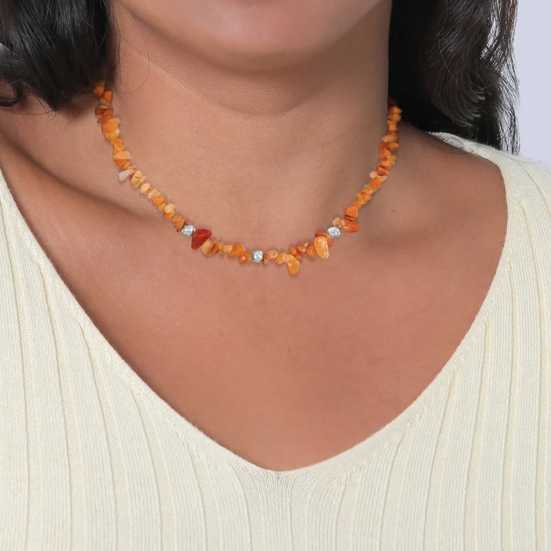 Halskette Splitter | Aventurin (Rot-Braun)