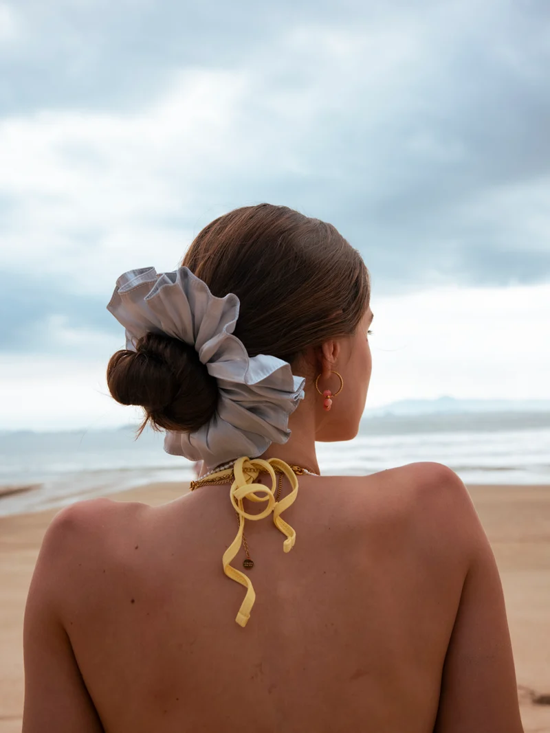 Delicate Wave Black Scrunchie