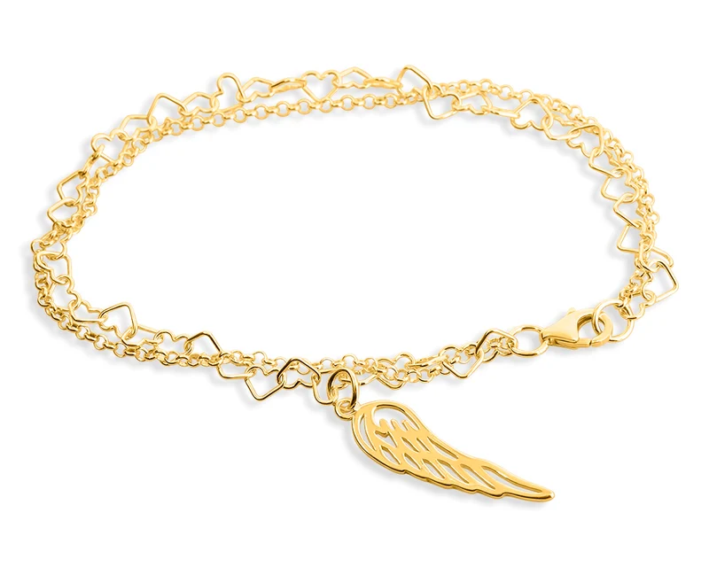 DAMEN ARMBAND GOLD ENGELSFLÜGEL GESCHENK GEBURT MUTTER SCHMUCK