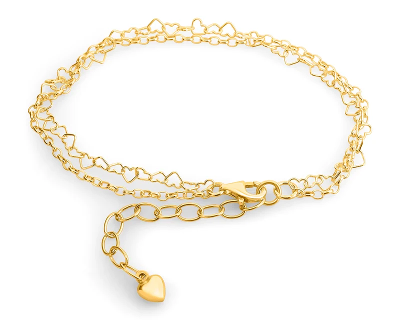 ARMBAND MIT HERZENGLIEDER DAMEN SCHMUCK GOLD FILIGRANES DAMENARMBAND