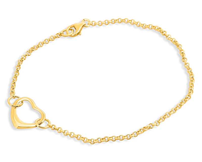 DAMENARMBAND MIT HERZ GOLDSCHMUCK GLIEDERARMBAND DAMEN ARMBAND