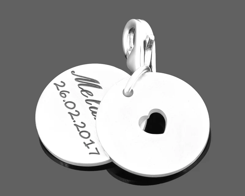 SILBERANHÄNGER MIT NAMEN, GEBURT GESCHENK, CHARM MIT GRAVUR, GESCHENK MAMA