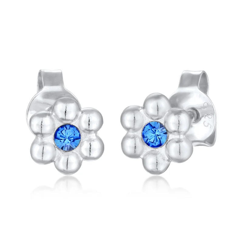 Ohrstecker Blume | Kristall (Blau)