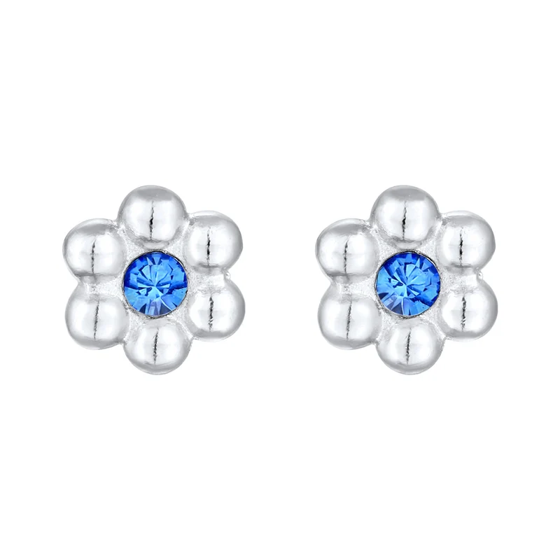 Ohrstecker Blume | Kristall (Blau)