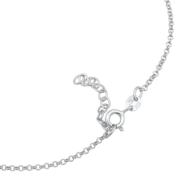 Fußkettchen Plättchen | Mit Kristallen von Swarovski® (Weiß)