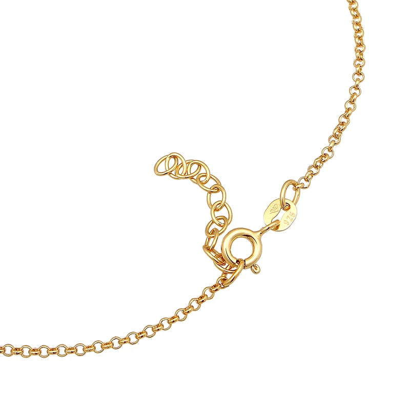 Fußkettchen Plättchen | Mit Kristallen von Swarovski® (Weiß)