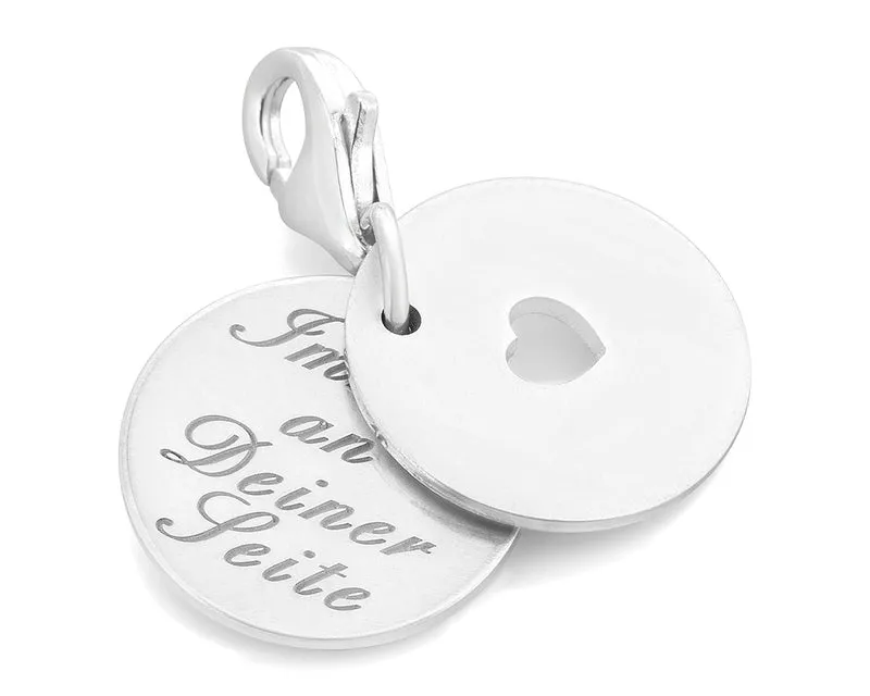 CHARM ANHÄNGER 925 SILBER GRAVUR GESCHENK SILBERCHARMS PERSONALSIERBAR