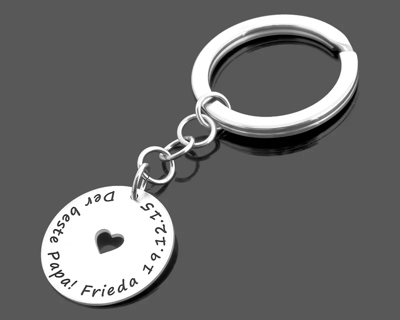 SCHLÜSSELANHÄNGER 925 SILBER MIT GRAVUR BESTER PAPA CHARM GESCHENK MANN