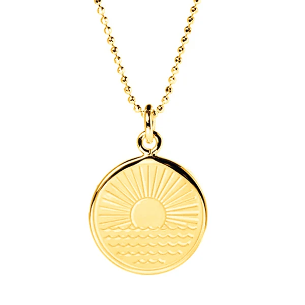One Day at a Time Disc Necklace in Gold