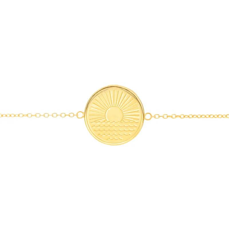 One Day at a Time Disc Bracelet in Gold