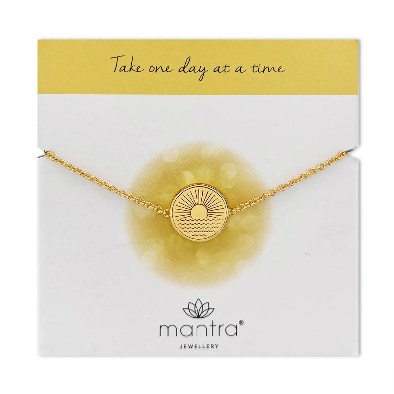 One Day at a Time Disc Bracelet in Gold