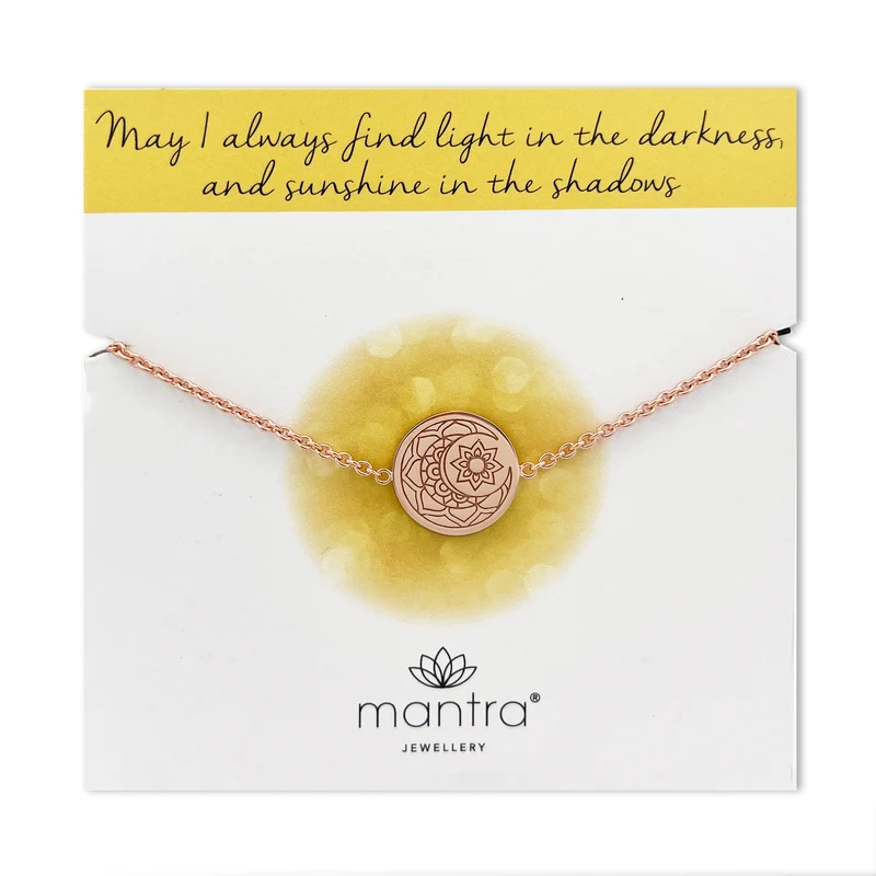 Moon & Sun Disc Bracelet in Rose Gold