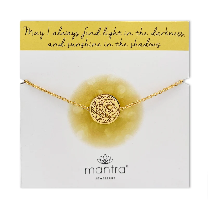 Moon & Sun Disc Bracelet in Gold