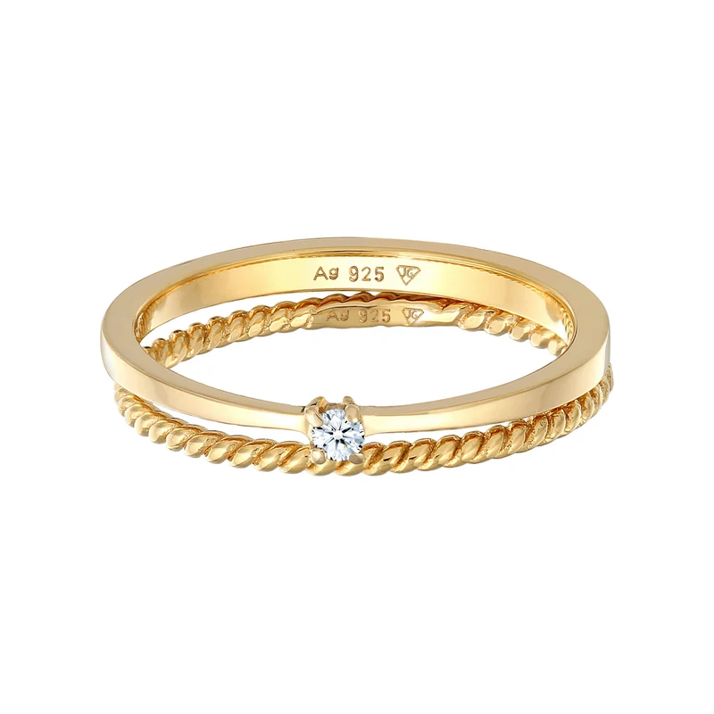 Ring-Set Verlobung | Diamant (weiß, 0.03 ct.)