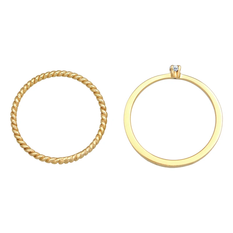 Ring-Set Verlobung | Diamant (weiß, 0.03 ct.)