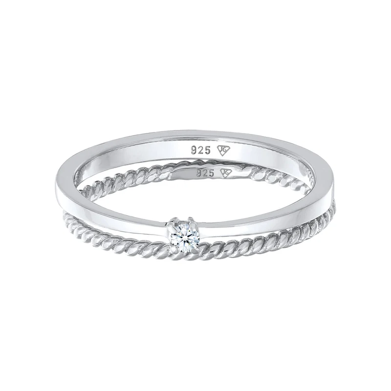 Ring-Set Verlobung | Diamant (weiß, 0.03 ct.)