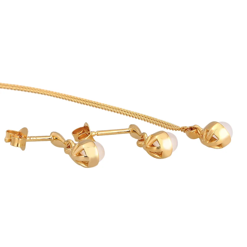 Schmuckset Tropfen | Mondstein (Weiß)