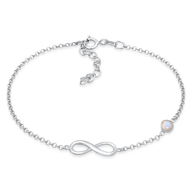 Armband Infinity | Mondstein (Weiß)