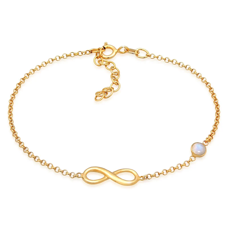 Armband Infinity | Mondstein (Weiß)
