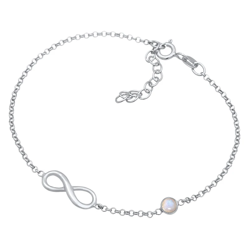 Armband Infinity | Mondstein (Weiß)