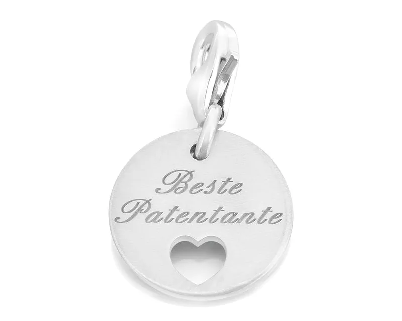 SILBERCHARM GRAVUR 925 SILBER CHARMS GESCHENK PATENTANTE GRAVURANHÄNGER
