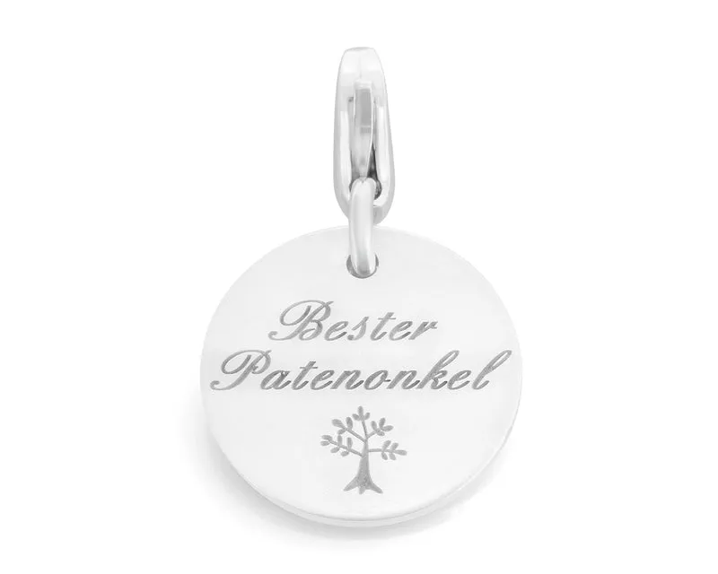 925 SILBER ANHÄNGER MIT GRAVUR CHARM FÜR ARMBAND PERSONALISIERTER SILBERCHARM