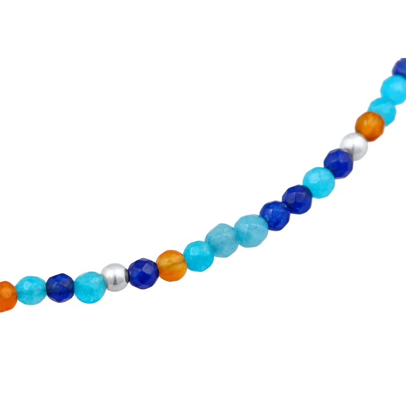 Fußkettchen Kugeln | Achat (Blau)