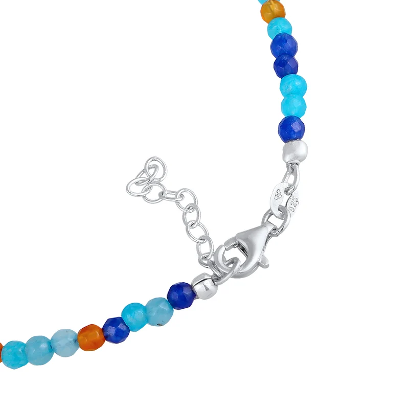 Fußkettchen Kugeln | Achat (Blau)