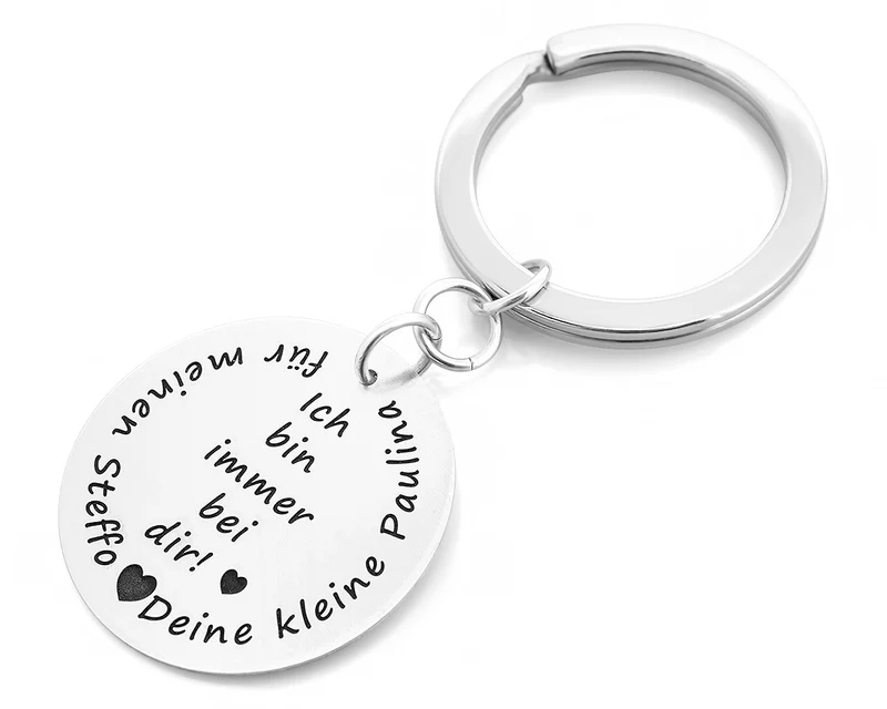 SCHLÜSSELANHÄNGER 925 SILBER GRAVUR PAPA GESCHENK HERREN VATER OPA