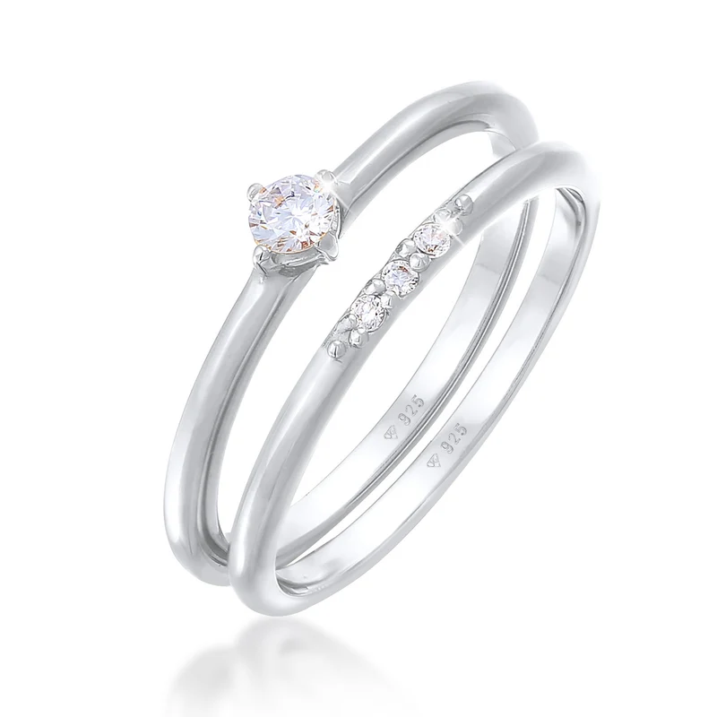 Ring-Set Basic | Zirkonia (Weiß)