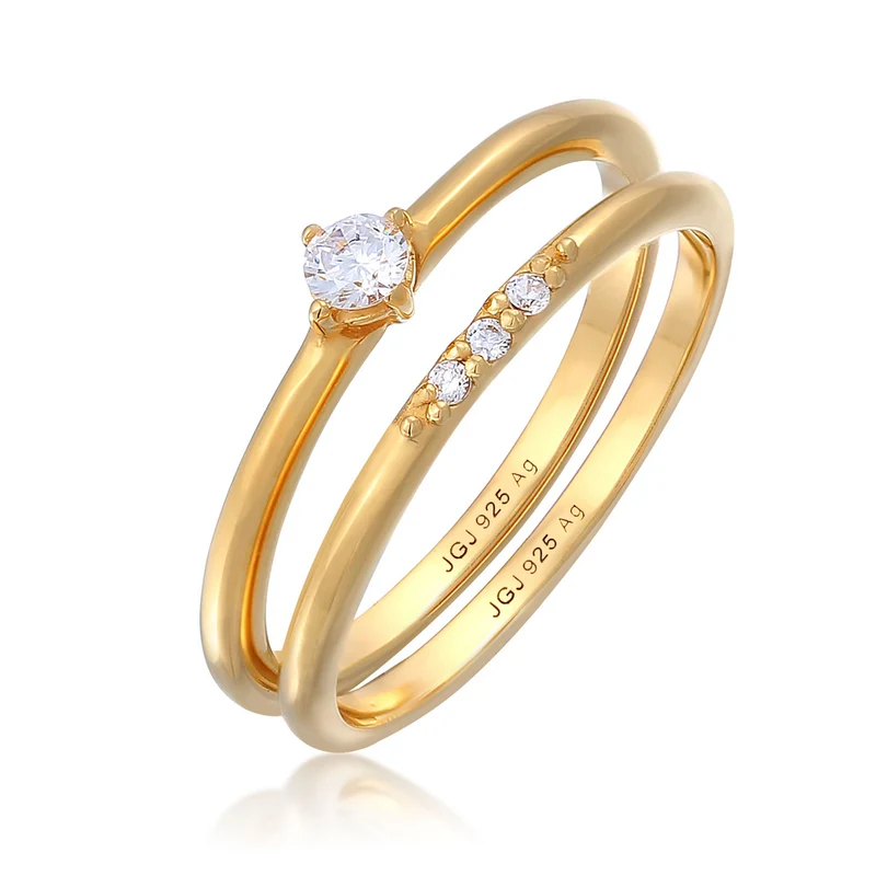 Ring-Set Basic | Zirkonia (Weiß)