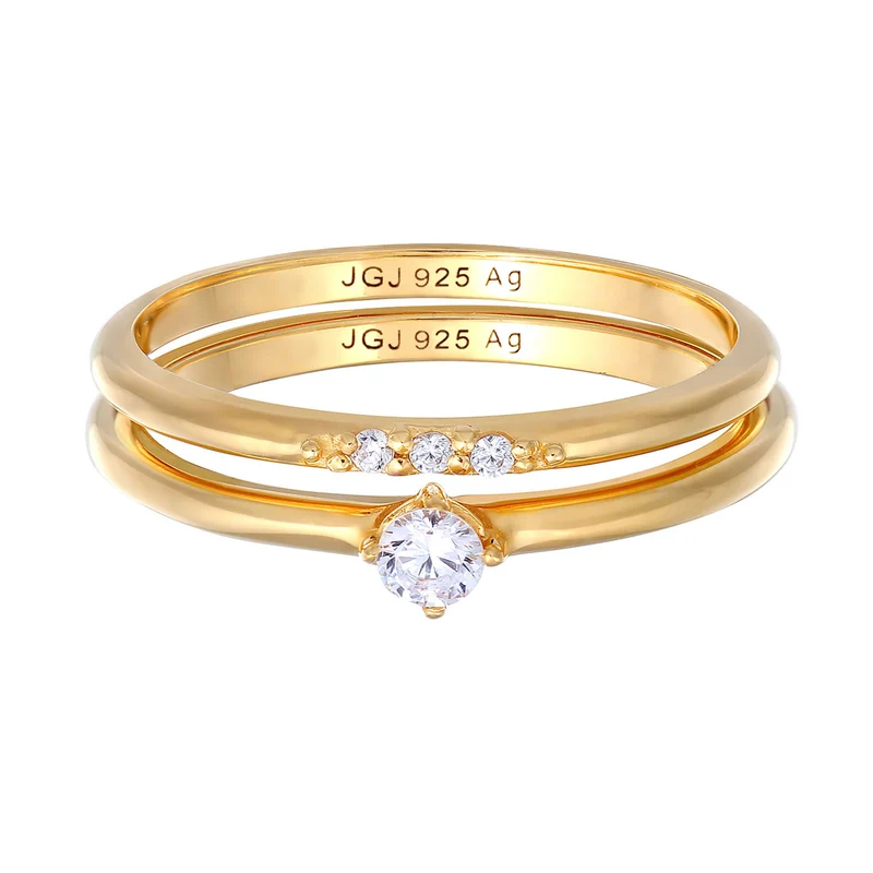 Ring-Set Basic | Zirkonia (Weiß)